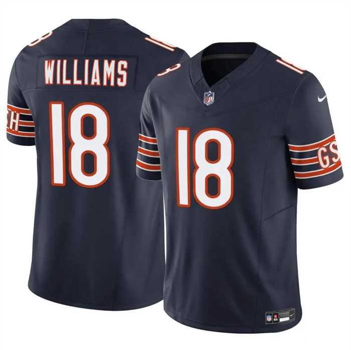 Men & Women & Youth Chicago Bears #18 Caleb Williams Navy 2024 Draft F.U.S.E. Vapor Football Stitched Jersey->chicago bears->NFL Jersey
